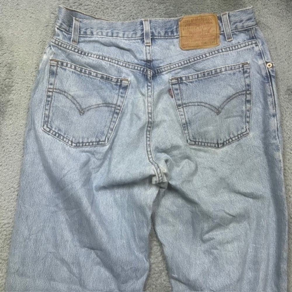 Levis 560 Jeans Mens 34x30 Light Blue‎ Loose Fit Comfort Tapered Denim Y2k 00s - Picture 8 of 14